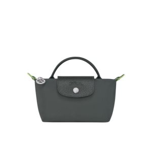 Pochette Longchamp Pouch With Recycled canvas Grigie Profondo | 97850-APTV