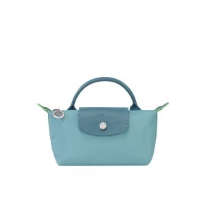 Pochette Longchamp Pouch With Thunderstorm Recycled canvas Blu | 58146-QTDX