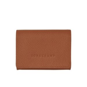 Portacarte Longchamp Caramel Pelle Marroni | 65291-IQLX