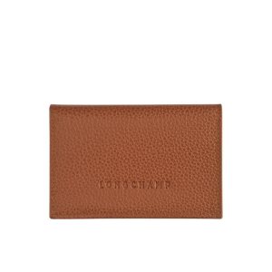 Portacarte Longchamp Card Caramel Pelle Marroni | 09168-PIYS