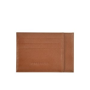 Portacarte Longchamp Card Caramel Pelle Marroni | 20916-UOPN