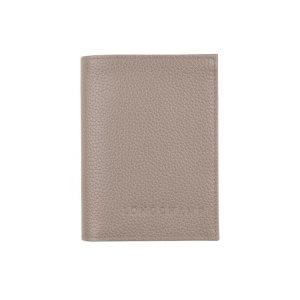 Portacarte Longchamp Card Turtledove Pelle Grigie | 21436-FAQZ