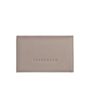 Portacarte Longchamp Card Turtledove Pelle Grigie | 64793-UZME