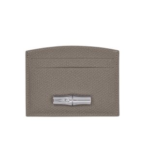 Portacarte Longchamp Card Turtledove Pelle Grigie | 96420-CJAF