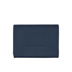 Portacarte Longchamp Pelle Blu Marino | 37021-WAIQ