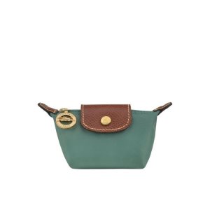 Portacarte Longchamp Recycled canvas Grigie Verdi | 73906-ZLCK