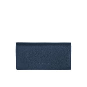 Portafogli Longchamp Long Continental Pelle Blu Marino | 03462-NTQU