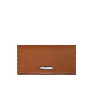 Portafogli Longchamp Long Continental Pelle Marroni | 24153-YQLZ