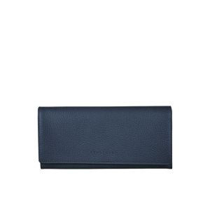 Portafogli Longchamp Long Continental Pelle Blu Marino | 69428-PNJV