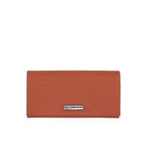 Portafogli Longchamp Long Continental Pelle Rosse Scuro | 95063-OYEN