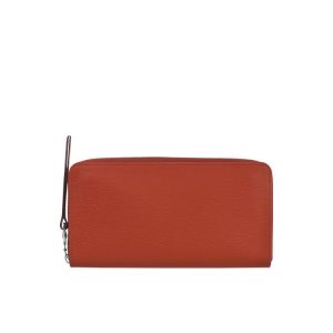 Portafogli Longchamp Long With Zip Around Terracotta Tela Arancioni | 01527-SXTU
