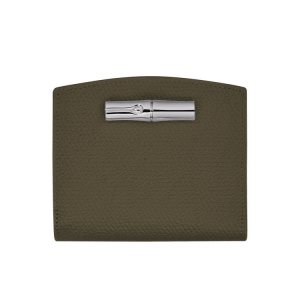 Portafogli Longchamp Pelle Khaki | 92417-ABKR