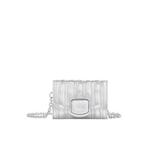 Portafoglio Con Cerniera Longchamp Card With Pelle Argento | 76814-YTLZ
