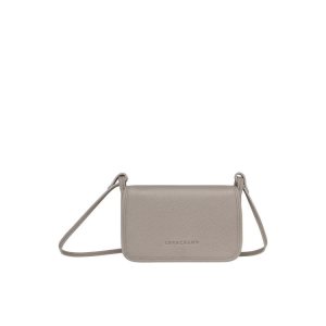 Portafoglio Con Cerniera Longchamp On Turtledove Pelle Grigie | 61495-COUL