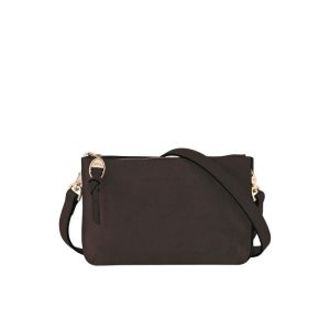 Portafoglio Con Cerniera Longchamp Pouch Ebony Pelle Caffè | 29516-MRGO