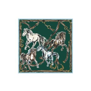Sciarpe Longchamp Scarf 90 Silk Verdi | 91056-IFZM
