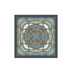 Sciarpe Longchamp Scarf Thistle Silk Blu | 20983-SPAL