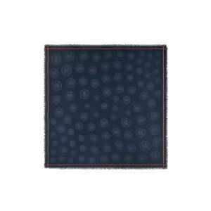 Sciarpe Longchamp Shawl Cotone Blu Marino | 21583-LRMG