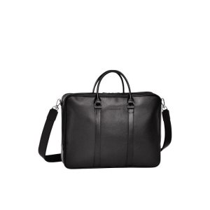 Valigie Longchamp Briefcase L Pelle Nere | 86593-IDAH