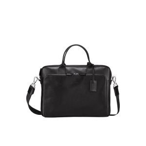 Valigie Longchamp Briefcase M Pelle Nere | 93768-JBLD