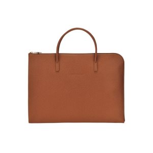 Valigie Longchamp Briefcase S Caramel Pelle Marroni | 62081-YVEI