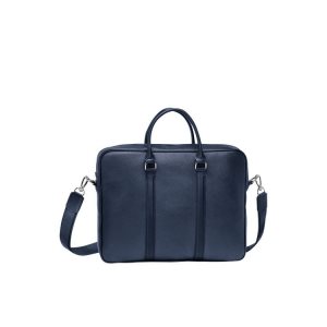 Valigie Longchamp Briefcase S Pelle Blu Marino | 48715-EPFQ