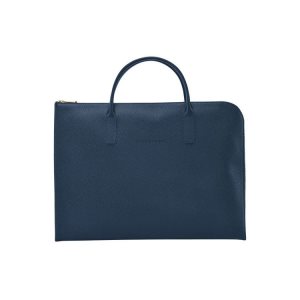 Valigie Longchamp Briefcase S Pelle Blu Marino | 94850-GVOP