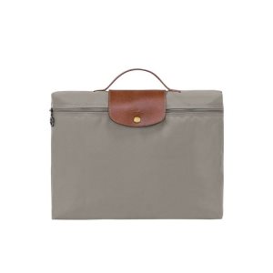 Valigie Longchamp Briefcase S Turtledove Recycled canvas Grigie | 64195-VOLN