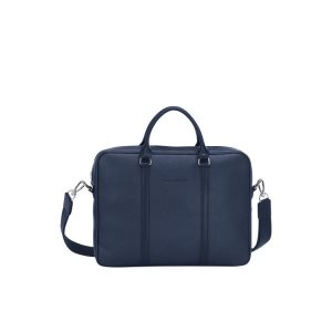 Valigie Longchamp Briefcase Xs Pelle Blu Marino | 82749-XBNI