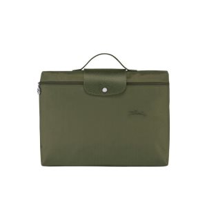 Valigie Longchamp Folder Forest Recycled canvas Verdi | 98354-TLRP